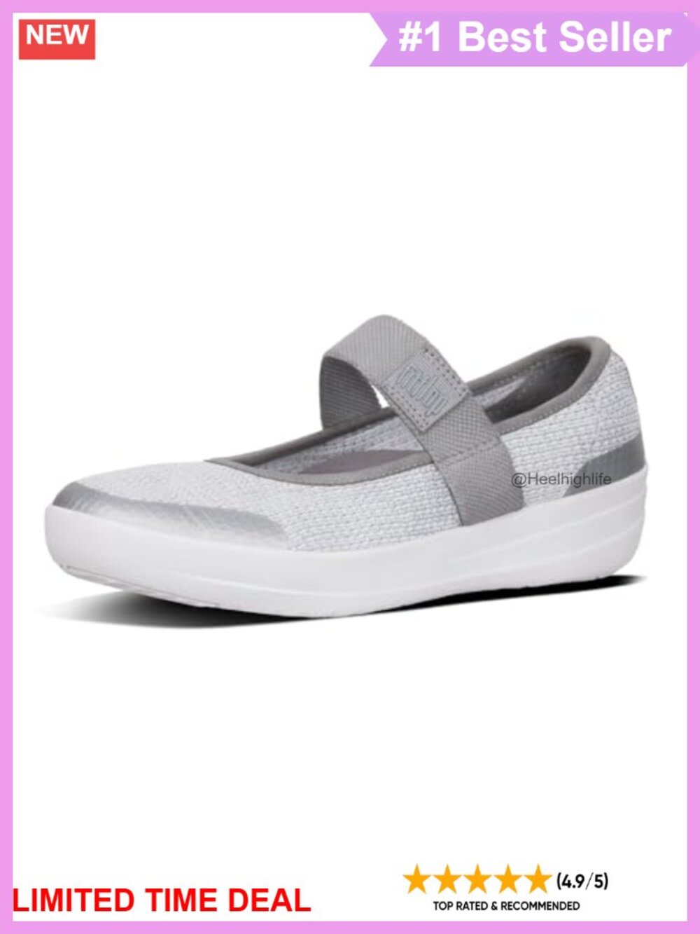 Uberknit Mary Jane Ballet Flats Lightweight Breathable Pull-On Shoes